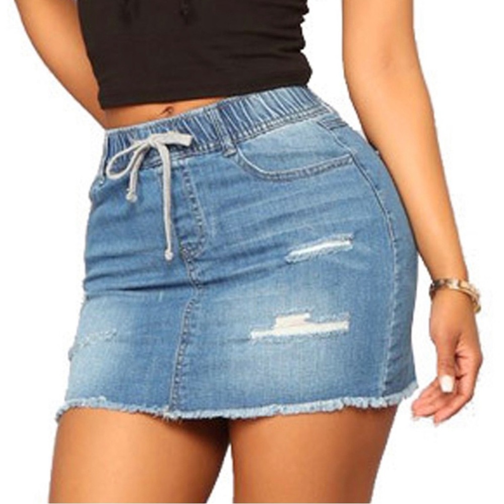Blue Tie Front Mini Skirt for Casual Days - Picture 4 of 10